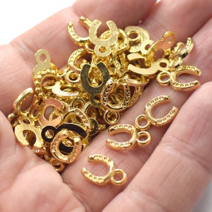 8 x 12 mm , 24K Shiny Gold Plated Horseshoe Findings -  NF0054
