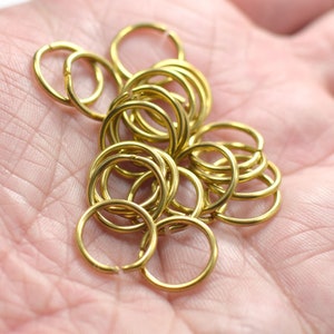 1.2 x 12 mm ,  Raw Brass  Jump Rings Findings