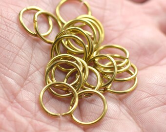 1.2 x 12 mm ,  Raw Brass  Jump Rings Findings
