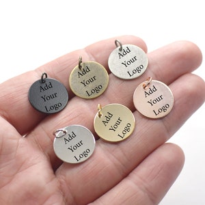 Custom Jewelry Logo Charms -Personalized Logo Charms -Jewelry Tag Charms - 0.8 x 16 mm - Jewelry Label Findings