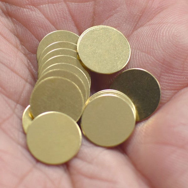 0.5 x 10 mm , Raw Brass Round Stamping Blanks - No Hole