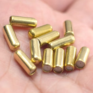 4 x 10  mm , Raw Brass  Needle Pin Rubber Stoppers