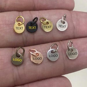 Ciondoli con logo per gioielli personalizzati - Ciondoli con logo personalizzati - Ciondoli con etichetta per gioielli - 0,8 x 6 mm - Accessori per etichette per gioielli