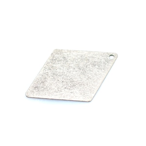 0.5 x 25 x 33 mm , Antique Silver Tone  Diamond  Findings  - 1 Hole