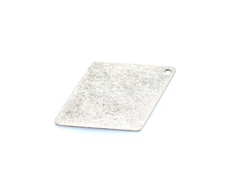 0.5 x 25 x 33 mm , Antique Silver Tone  Diamond  Findings  - 1 Hole
