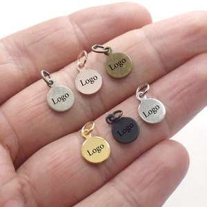 Custom Jewelry Logo Charms -Personalized Logo Charms -Jewelry Tag Charms - 0.8 x 8 mm - Jewelry Label Findings