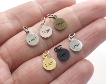 Custom Jewelry Logo Charms -Personalized Logo Charms -Jewelry Tag Charms - 0.8 x 8 mm - Jewelry Label Findings