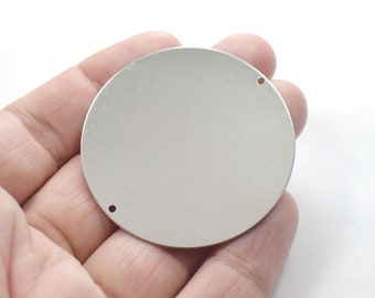 0,7 x 50 mm, roestvrij staal ronde stempel blanks bevindingen - 2 gat