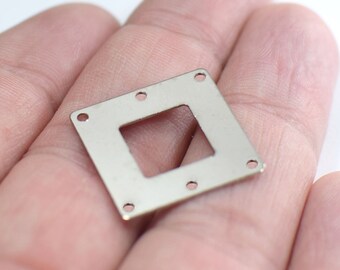 0.5 X 20 X 20 Mm , Silver Tone Square Shape Charms 6 Hole - Etsy 0.5 X 20 X 20 Mm , Silver Tone Square Shape Charms 6 Hole - Etsy