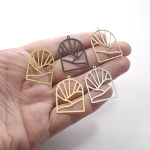 0.6 x 23 x 32 mm , Laser Cut D Shape Charms , Earring  Findings - L90