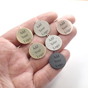 Custom Jewelry Logo Charms -Personalized Logo Charms -Jewelry Tag Charms - 0.8 x 20 mm - Jewelry Label Findings