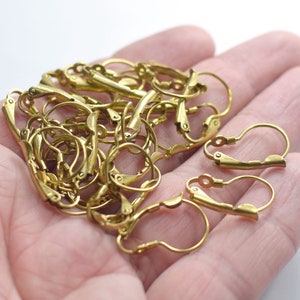 13 x 20 mm , Raw Brass  LeverBack Earring Charms