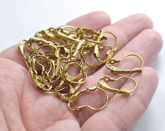 13 x 20 mm , Raw Brass  LeverBack Earring Charms
