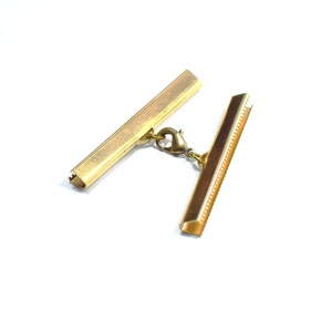 Raw Brass  45  mm Ribbon Crimps End Finished Connectors , Crimp End with Lobster