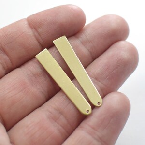 0.8 x 6 x 35  mm , Raw Brass Drop Charms Findings  - 1 Hole