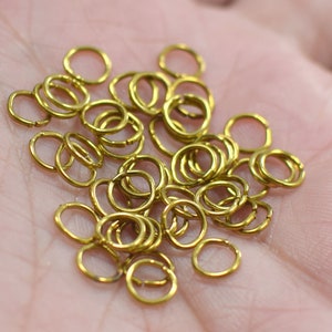 0.7 x 6 mm ,  Raw Brass  Jump Rings Findings