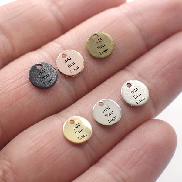 Custom Jewelry Logo Charms -Personalized Logo Charms -Jewelry Tag Charms - 0.8 x 8 mm - Jewelry Label Findings