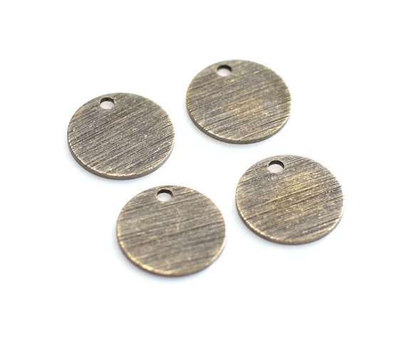 ヴィンテージ精密真鍮テンプ 0.8 x 12 mm、アンティーク真鍮ラウンドテクスチャスタンプディスク