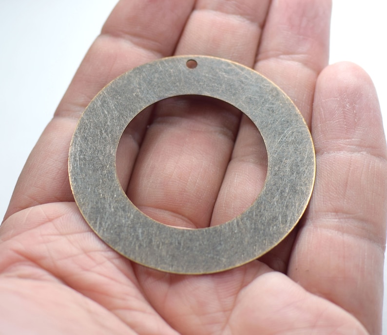 Round 1 Hole Findings 0.5 x 52 mm Antique Copper Round Ring Disc
