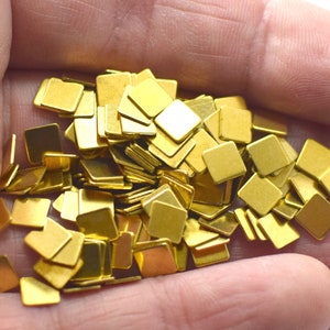 Roh messing kleine quadratische Form Blanks - ( keine Löcher) Erkenntnisse, 0,5 x 5 x 5 mm