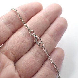 2 x 3 mm, Silver Tone afgewerktketting