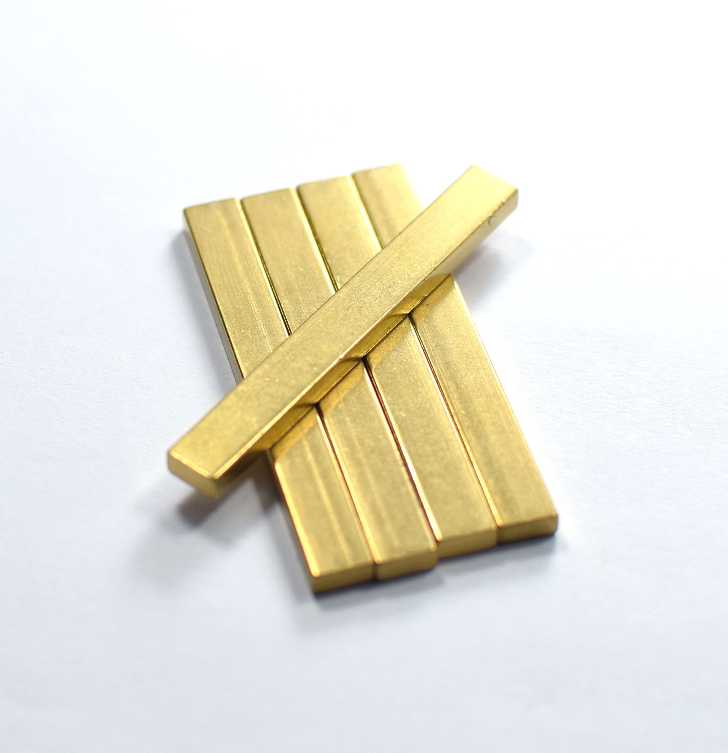 Rectangle Stick Bar 3 x 6 x 20 mm Brass Rectangle Bar Brass Pendant Geometric No Holes