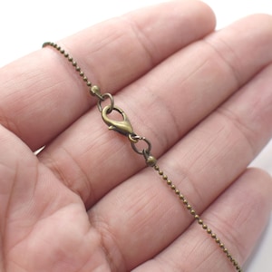 1.2 mm , Antique Brass  Finished Necklace  Ball Chain