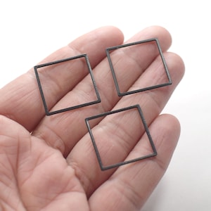 1 x 24 mm , Black  Color  Square Ring Findings