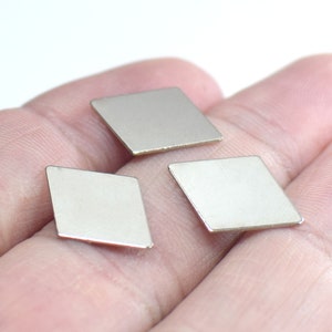 0.5 x 12 x 17 mm , Silver Tone  Diamond  Findings ( No Hole )