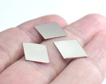 0.5 x 12 x 17 mm , Silver Tone  Diamond  Findings ( No Hole )