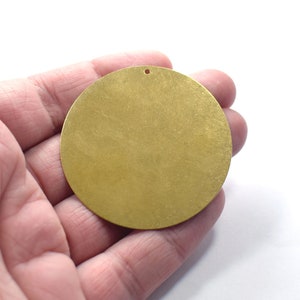 0.8 x 52 mm、生の真鍮スタンピングディスク - 丸型 1 穴金具