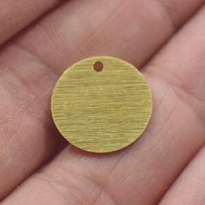 0.8 x 16  mm ,  Raw Brass Textured  Round Findings  - 1 Hole