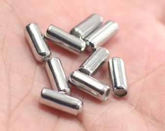 4 x 10  mm , Silver Tone Needle Pin Rubber Stoppers