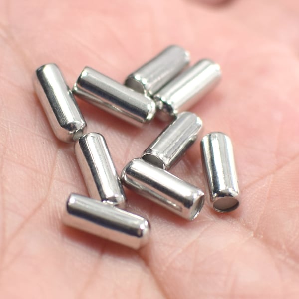 4 x 10  mm , Silver Tone Needle Pin Rubber Stoppers