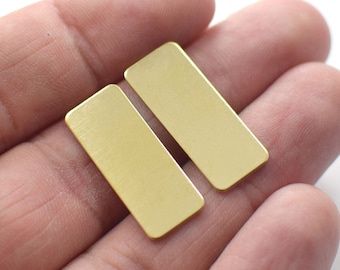 0.8 x 10 x 25 mm , Raw Brass Rectangle Blanks Findings - No Hole