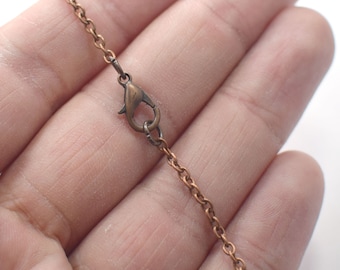 2 x 3 mm , Antique Copper Finished Necklace Chain