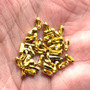 Raw Brass ( 2.2 mm x 6 mm )  Ball Chain Finished Findings - 1 mm -1.2 mm Ball Chain Connector