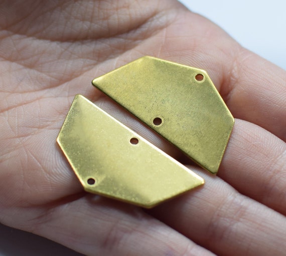 0.8 x 10 x 25 mm 2 Hole Raw Brass Rectangle Blanks Findings