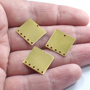 0,5 x 16 x 16 mm , Raw Brass Square Shape Blanks - 6 Foro