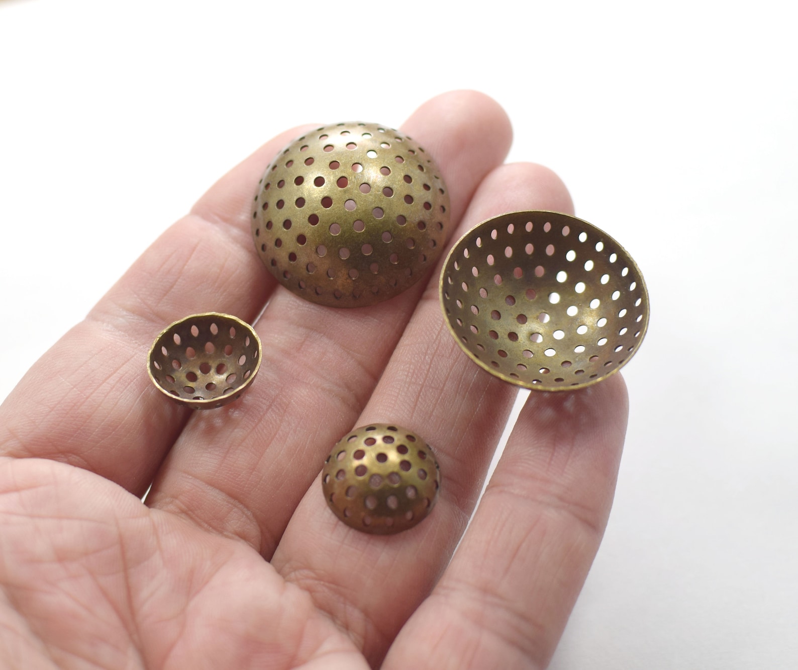 Antique Brass Perforated Deep Findings Etsy