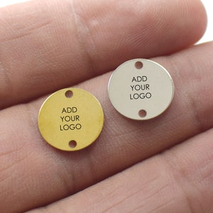 Custom Jewelry Logo Charms -Personalized Logo Charms -Jewelry Tag Charms - 0.8 x 12 mm - Jewelry Label Findings