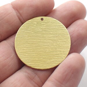 0.8 x 32 mm ,  Raw Brass Textured  Round Findings  - 1 Hole