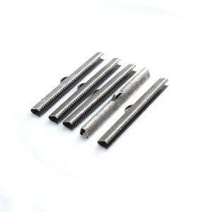 Antique Silver  Ribbon Crimps -  Ribbon Crimp  -  6 x 50 mm