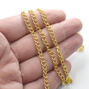 4 x 5 mm ,  Raw Brass Curb Chains ,Brass Necklace Chain