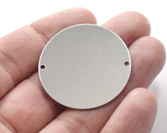 0,7 x 35 mm, roestvrij staal ronde stempel blanks bevindingen - 2 gat