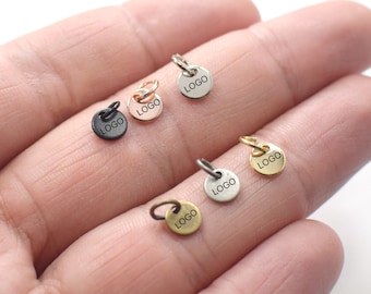 Custom Jewelry Logo Charms -Personalized Logo Charms -Jewelry Tag Charms - 0.8 x 6 mm - Jewelry Label Findings