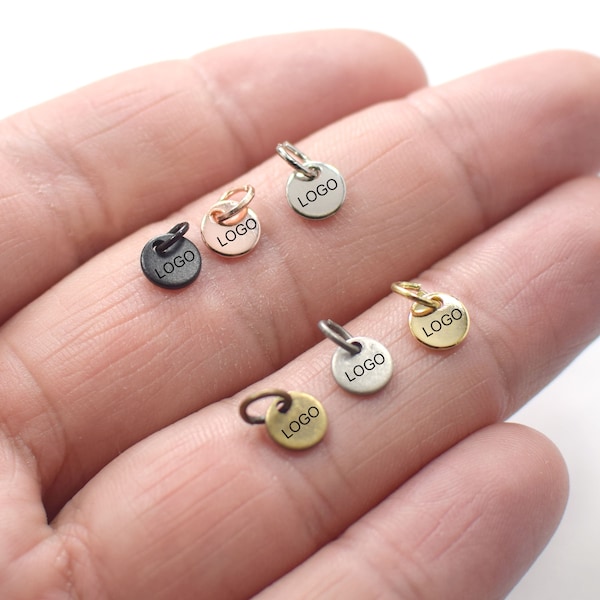 Custom Jewelry Logo Charms -Personalized Logo Charms -Jewelry Tag Charms - 0.8 x 6 mm - Jewelry Label Findings