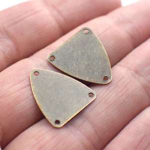0.5 x 16 x 18  mm , Antique Brass  Drop Shape Charms - 3 Hole