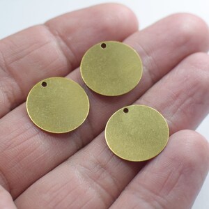 Raw Brass Stamping Disc - Round  1 Hole  Findings ,  0.5 x 16 mm
