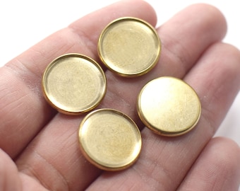 2.5 x 18 mm , Raw Brass Round Industrial Cabochon Ajustes Hallazgos -16 mm Agujero